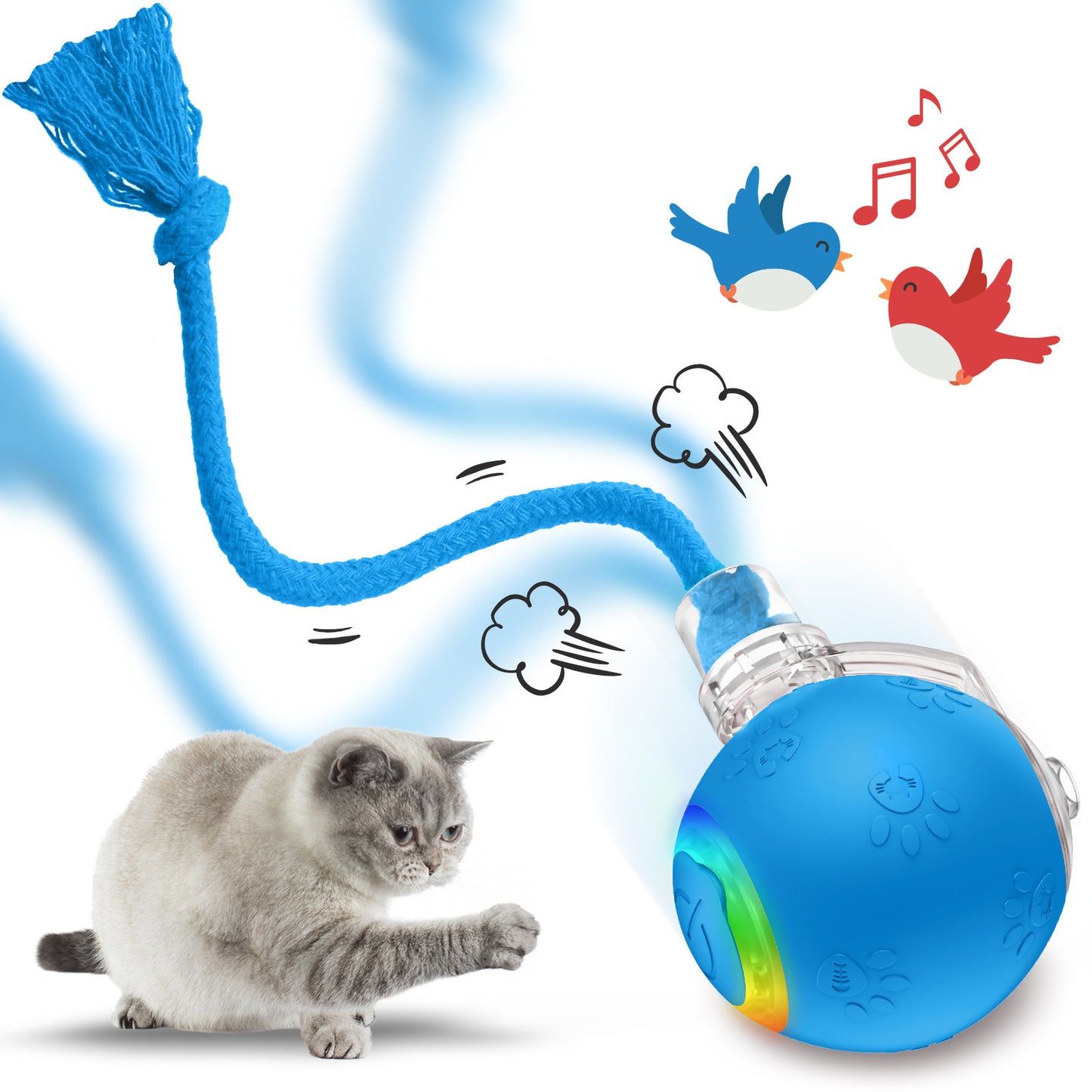 Furview Chirp Ball – Rechargeable Cat & Dog Toy