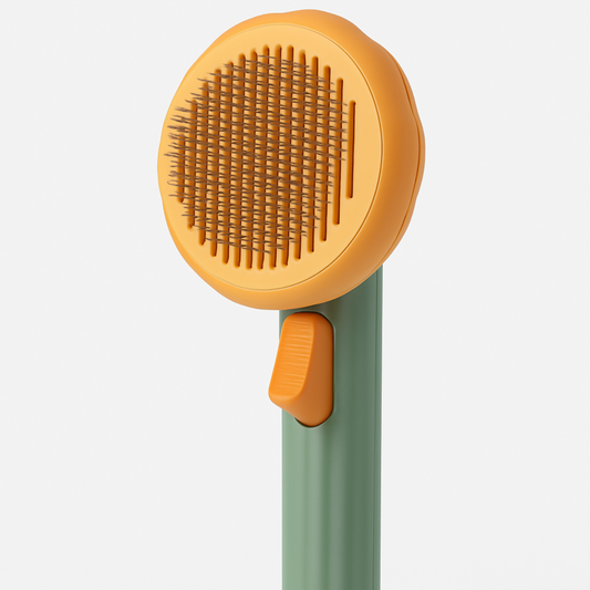 Furview Pumpkin Self-Cleaning Brush – Gentle Grooming for Cats & Dogs
